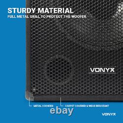 Pair Vonyx 18 Active Powered Subwoofers Bass Bins PA Speakers 2000W SSC2880