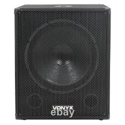Pair Vonyx 18 Active Powered Subwoofers Bass Bins PA Speakers 2000W SSC2880