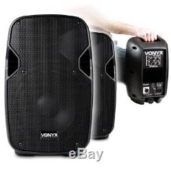 Pair Vonyx AP800A 8 Hi-End Active Powered PA Studio DJ Powerful Speakers 400W