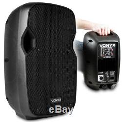 Pair Vonyx AP800A Active Powered Speakers 8 400W & Gearsak Accessory Carry Bag