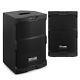 Pair of 10 Active DJ PA Speakers with Top Hat and Fly Points PDY210A