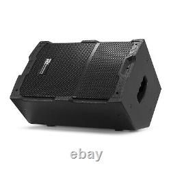 Pair of 10 Active PA DJ Speakers, 2-Way Loudspeakers with Stands PDY210A