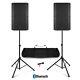 Pair of 12 Active Powered PA Speakers with Stands VSA120S DJ System