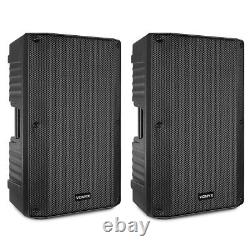 Pair of 12 Active Powered PA Speakers with Stands VSA120S DJ System