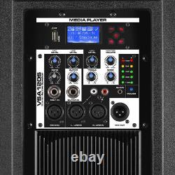 Pair of 12 Active Powered PA Speakers with Stands VSA120S DJ System