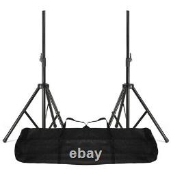 Pair of 12 Active Powered PA Speakers with Stands VSA120S DJ System