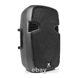 Pair of 12 Active Powered Speakers Mobile DJ Karaoke PA Set 1200W UK Stock
