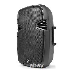 Pair of 12 Active Powered Speakers Mobile DJ Karaoke PA Set 1200W UK Stock