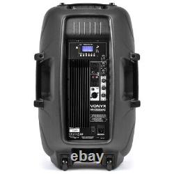 Pair of 15 Active PA Speakers with Stands & Bags SPJ1500ABT Powered DJ System
