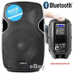 Pair of Active Powered 10 Bluetooth DJ PA Disco Speakers + Stands & Cables 800W