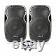 Pair of Active Powered 12 Mobile DJ PA Disco Speakers with Cables 1200 Watts