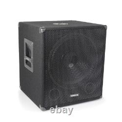 Pair of Active Powered PA Subwoofer 15 inch Low Pass Bass Speakers DJ Disco Sub