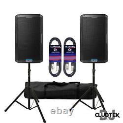 Pair of Alto TS412 12 Active 5000W Powered Speakers + FREE Stands Bag Leads UK