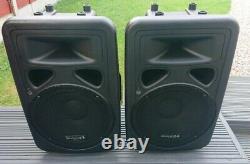 Pair of EKHO PL12A active powered speakers disco karaoke good working order (d)