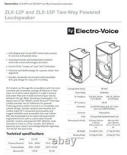 Pair of EV Electro Voice ZLX 12P 12 Two-Way Powered Loudspeaker Speakers