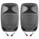 Pair of FTB 12 Inch Active DJ PA Disco Speakers 500 Watt Power with Cables