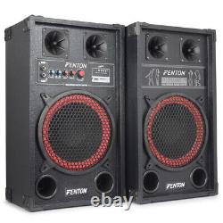 Pair of Fenton 10 Powered Bluetooth Speakers + 2x Wired Handheld Mics 600W