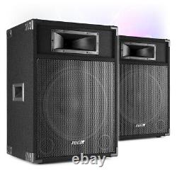 Pair of Fenton CSB15 15 Active Powered PA Speakers With 2-Way Bass Reflex1600W