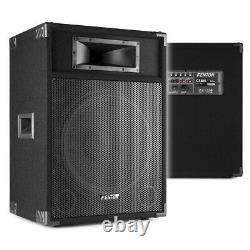 Pair of Fenton CSB15 15 Active Powered PA Speakers With 2-Way Bass Reflex1600W