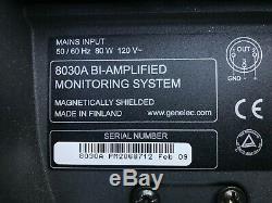 Pair of Genelec 8030B Powered Studio Monitor Speakers Bi-Amplified