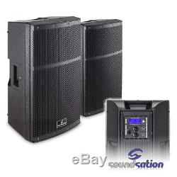 Pair of Hyper Tops 12 Active PA Speakers 2000 Watt Bi-Amp Powered 2-Way DJ