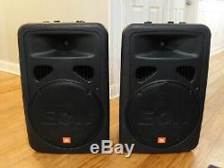 Pair of JBL EON15 G2 Two-Way Bi-Amplified Powered PA Speaker Work Great