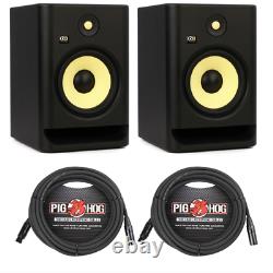 Pair of KRK ROKIT 8 G4 8 inch Powered Studio Monitor RP8G4 with XLR Cables New
