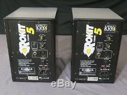 Pair of KRK RP5 Rokit 5 Studio Monitors Black Powered G1 100 Watts Tested