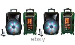 Pair of MR DJ DJ15BAT+ 15 Portable Bluetooth Speaker