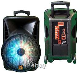 Pair of MR DJ DJ15BAT+ 15 Portable Bluetooth Speaker