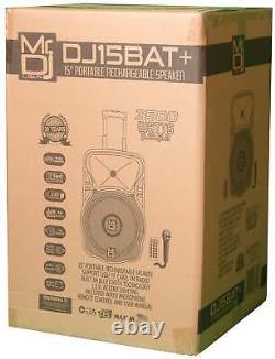 Pair of MR DJ DJ15BAT+ 15 Portable Bluetooth Speaker