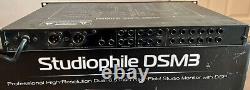 Pair of M-Audio DSM3 Powered Monitor with speaker stands and rack mount mixer