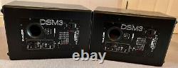 Pair of M-Audio DSM3 Powered Monitor with speaker stands and rack mount mixer