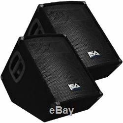 Pair of Powered 10 Floor Monitor PA DJ PRO Audio Speakers Active 10 Monitors