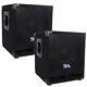Pair of Powered 10 Pro Audio Subwoofer Cabinets PA DJ PRO Audio Band Subwoofer