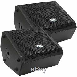 Pair of Powered 12 Inch 2 Way Coaxial Floor / Stage Monitors with Titanium Horns