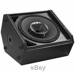 Pair of Powered 12 Inch 2 Way Coaxial Floor / Stage Monitors with Titanium Horns