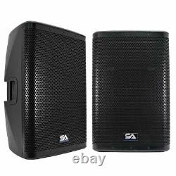 Pair of Powered 15 1000W PA /DJ Loudspeaker DSP, Bluetooth, Mixer, Class D Amp