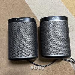 Pair of Sonos Play1 Wireless Smart Speakers Black