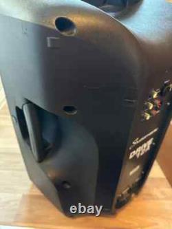 Pair of Studiomaster Drive 12a powered speakers and stands. Collection Only