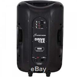 Pair of Studiomaster Drive 15A 1200W Active Powered Full Range PA Speakers BNIB