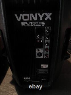 Pair of VONYX Active Self Powered PA Speakers SPJ1500A 800W 15