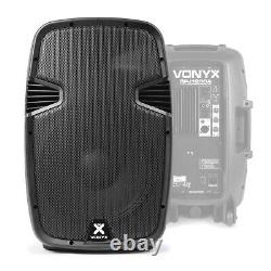 Pair of Vonyx SPJ-1200A 12 Active Powered PA Speakers with Bags 1200W