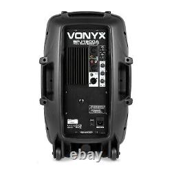 Pair of Vonyx SPJ-1200A 12 Active Powered PA Speakers with Bags 1200W