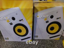 Pair of WHITE KRK ROKIT RP6se RP6G2SE-NA Powered G2 studio monitor Speakers