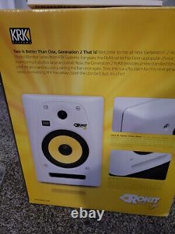 Pair of WHITE KRK ROKIT RP6se RP6G2SE-NA Powered G2 studio monitor Speakers
