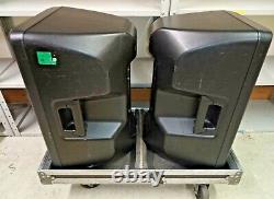 Pair of Yamaha DBR12 12 Inch Powered PA Speakers In Flight Case