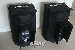 Pair of Yamaha DXR15 Active Speakers, Original Yamaha Covers, and Power Leads