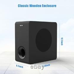 Powered 6.5'' Home Audio Subwoofer, Deep Bass Response 10.06lb Black