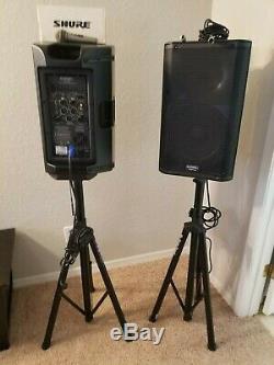 QSC K10 1000W Powered Speaker PAIR with SHURE MIC and XLR Cable